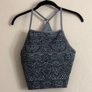 Athleta printed black & grey patterned sports bra